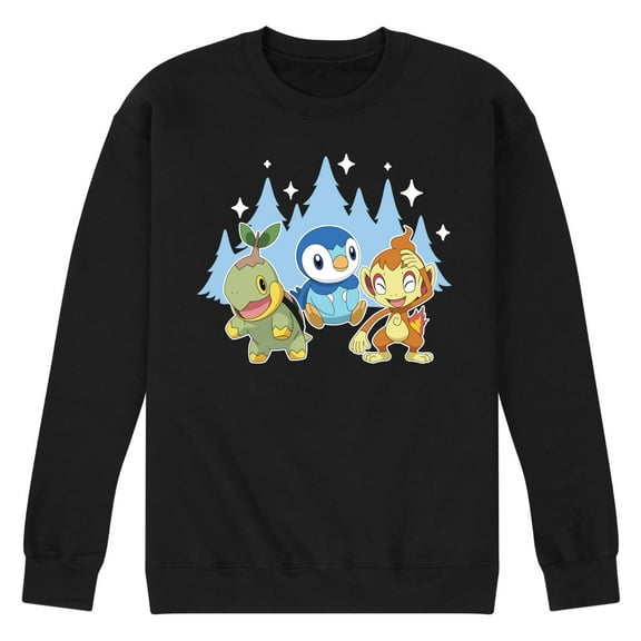 Pokémon - Piplup Turtwig Chimchar Sinnoh Winter - Men's Crew Fleece Sweatshirt