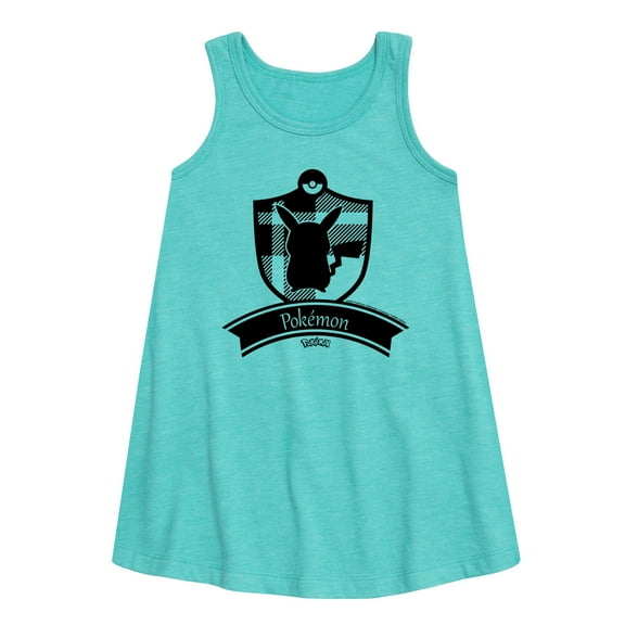 Pokémon - Plaid Badge - Youth Girls A-line Dress