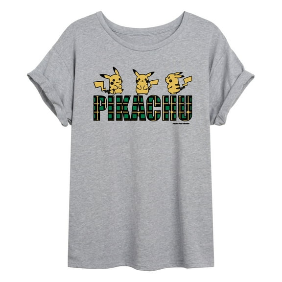 Pokémon - Plaid Pikachu - Juniors Ideal Flowy Muscle T-Shirt