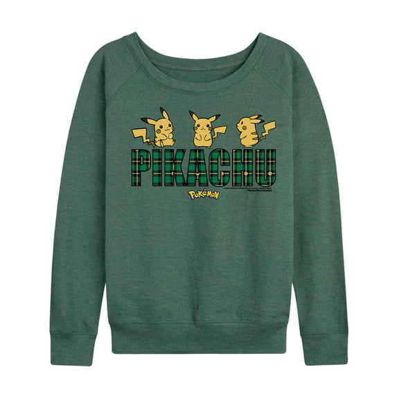 Pokémon - Plaid Pikachu - Women's Lightweight French Terry Long Sleeve Shirt
