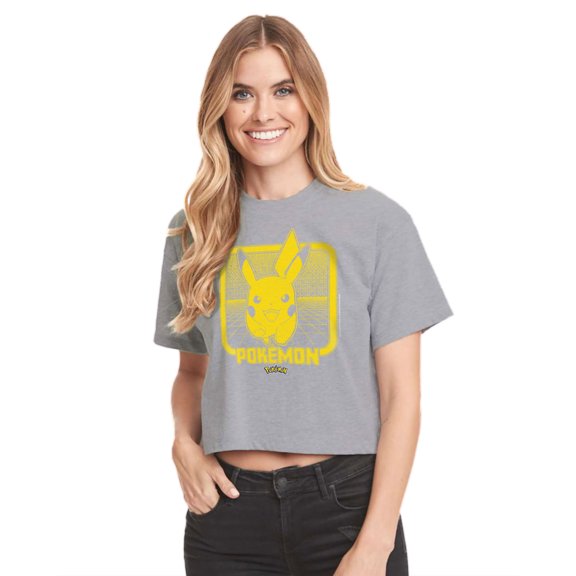 Pokémon - Pokémon Battle - Juniors Cropped Cotton Blend T-Shirt