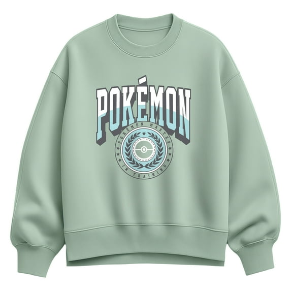 Pokémon - Pokémon Collegiate Arch - Ladies Oversized Fleece Crew Sweatshirt