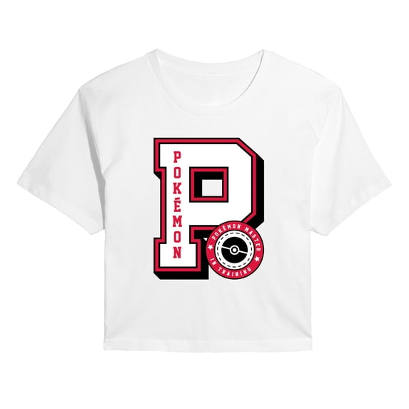 Pokémon - Pokémon Collegiate Letter - Juniors Cropped Short Sleeve Graphic T-Shirt