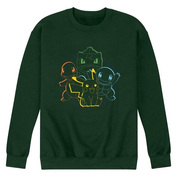 Pokémon - Pokémon Round Group Outline - Men's Long Sleeve Crew Fleece Sweatshirt