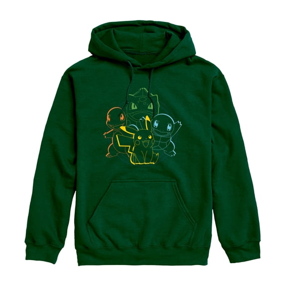 Pokémon - Pokémon Round Group Outline- Men's Long Sleeve Fleece Pullover Hoodie