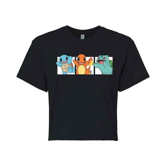 Pokémon - Pokémon Square - Juniors Cropped Cotton Blend T-Shirt