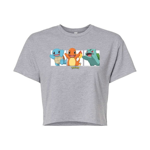 Pokémon - Pokémon Square - Juniors Cropped Cotton Blend T-Shirt