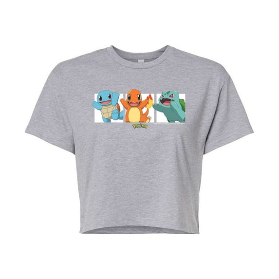 Pokémon - Pokémon Square - Juniors Cropped Cotton Blend T-Shirt