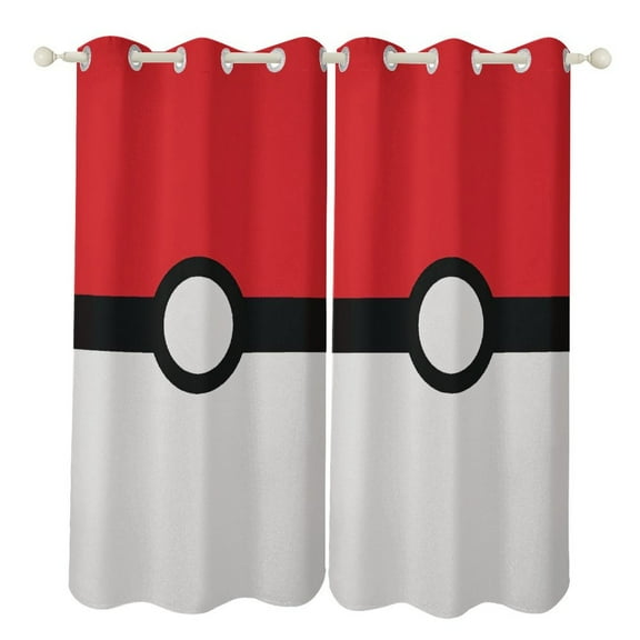 Pokémon- Pokeball Pikachu Curtains 84 inch,2 Panels Set,100% Blackout Curtain,Curtains for Bedroom Living Room Thermal Insulated,Window Curtains(52x84 inch)