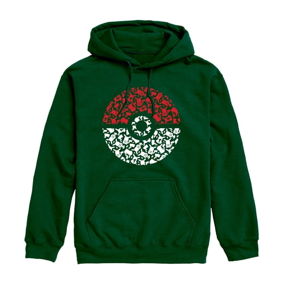 Pokémon - Pokeball Pikachu Pattern - Men's Long Sleeve Fleece Pullover Hoodie