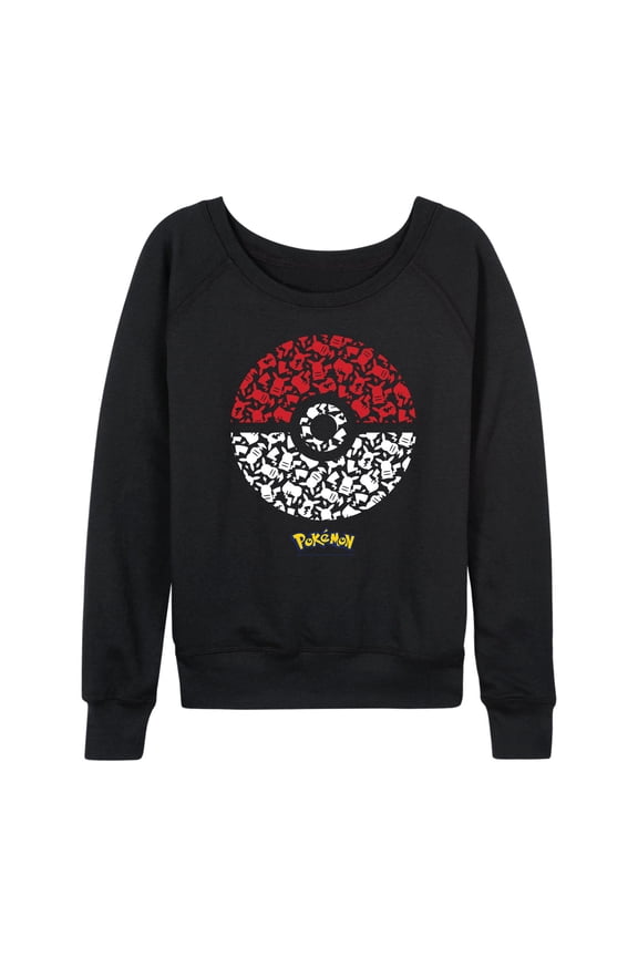 Pokémon - Pokeball Pikachu Pattern - Women's Lightweight French Terry Long Sleeve Shirt