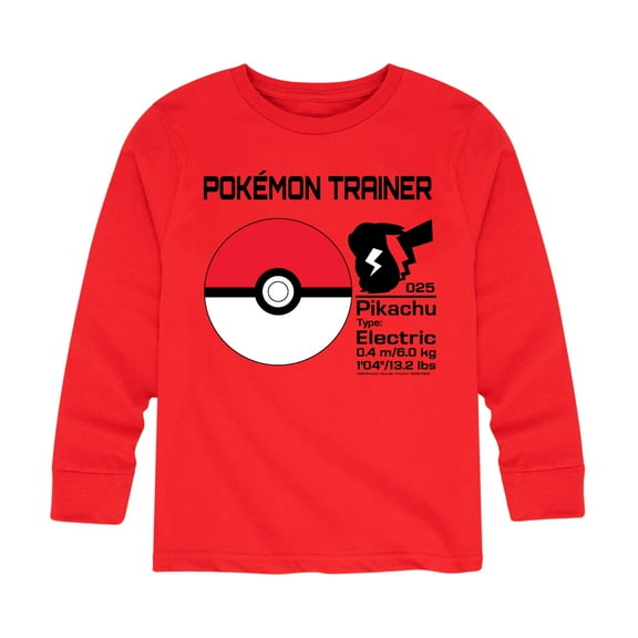 Pokémon - Pokeball Trainer - Youth Long Sleeve Graphic T- Shirt