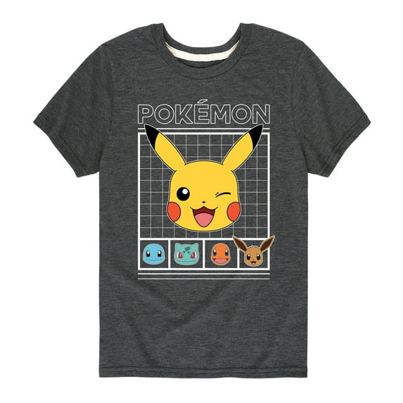 Pokémon - Pokemon Character Grid - Boy's Youth Short Sleeve Graphic T-Shirt