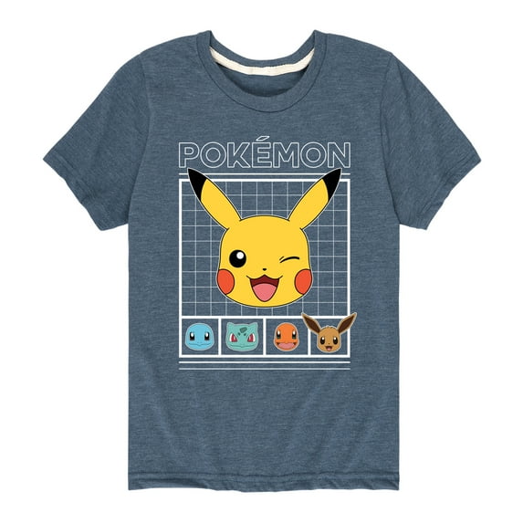 Pokémon - Pokemon Character Grid - Boy's Youth Short Sleeve Graphic T-Shirt