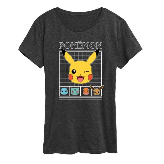 Pokémon - Pokemon Character Grid - Women's Short Sleeve Graphic T-Shirt