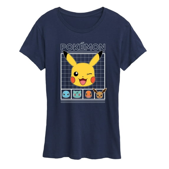 Pokémon - Pokemon Character Grid - Women's Short Sleeve Graphic T-Shirt