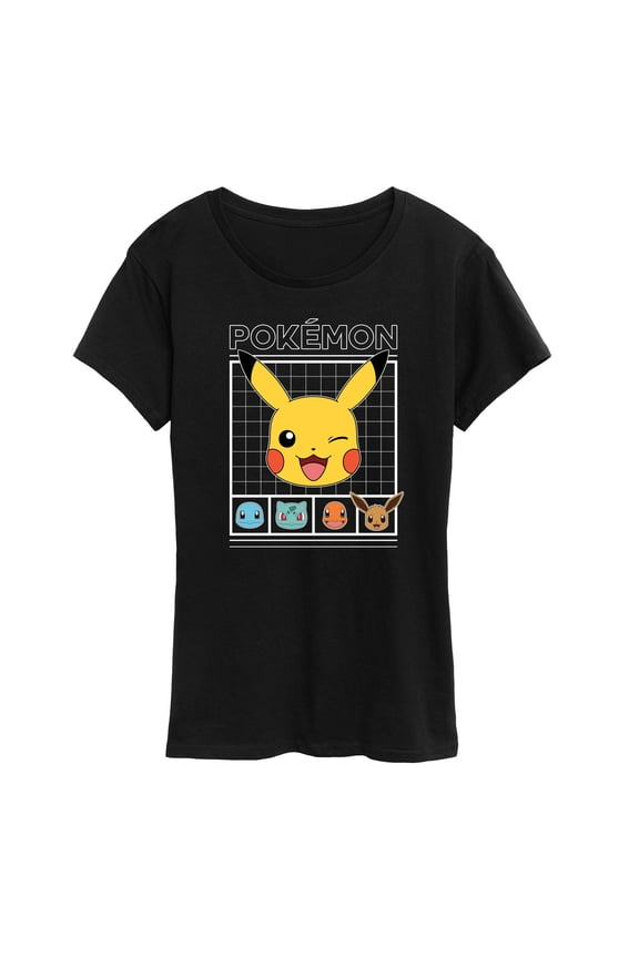 Pokémon - Pokemon Character Grid - Women's Short Sleeve Graphic T-Shirt