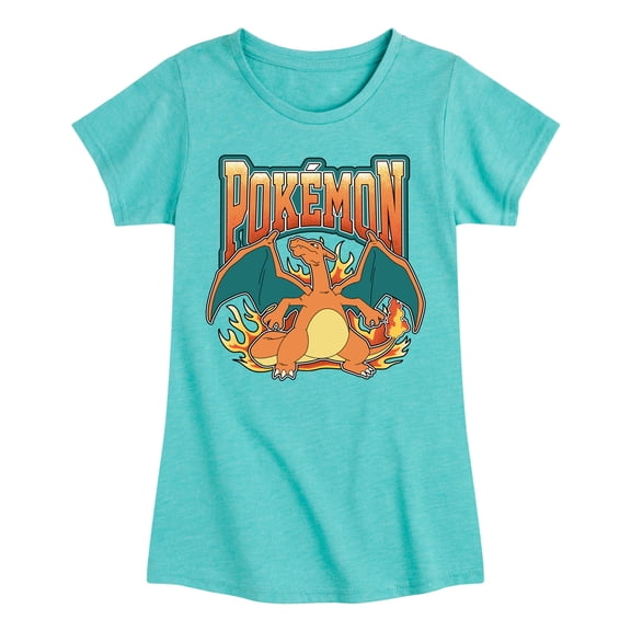 Pokémon - Pokemon Charizard Collegiate - Girls Fitted Short Sleeve T-Shirt