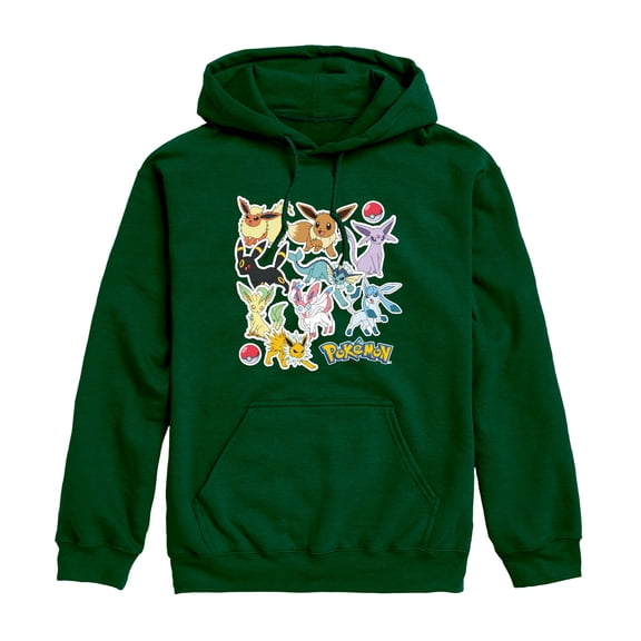 Pokémon - Ppkm 0094 Eeveelution Stickers - Men's Long Sleeve Fleece Pullover Hoodie