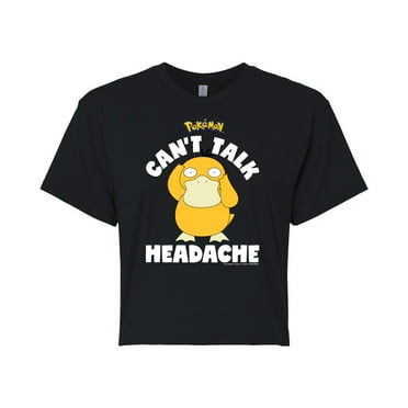 Pokémon - Psyduck Headache - Juniors Cropped Cotton Blend T-Shirt
