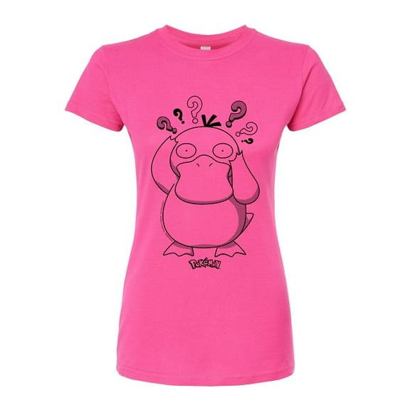 Pokémon - Psyduck Pattern - Juniors Fitted Graphic T-Shirt