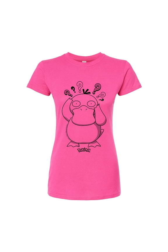 Pokémon - Psyduck Pattern - Juniors Fitted Graphic T-Shirt