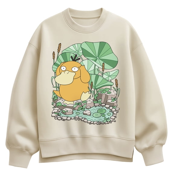 Pokémon - Psyduck Pond - Women's Oversized Fleece Crew Sweatshirt