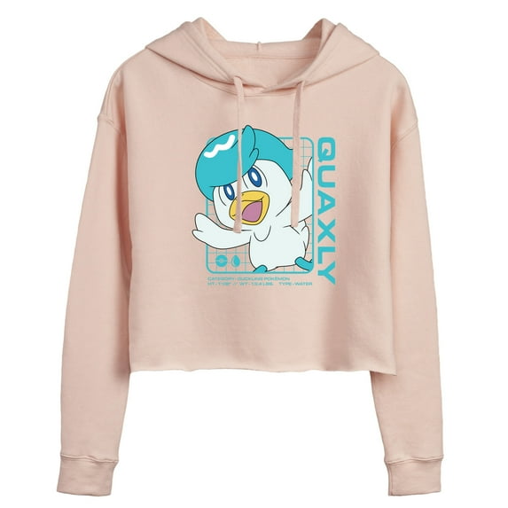 Pokémon - Quaxly Stats - Juniors Cropped Pullover Hoodie