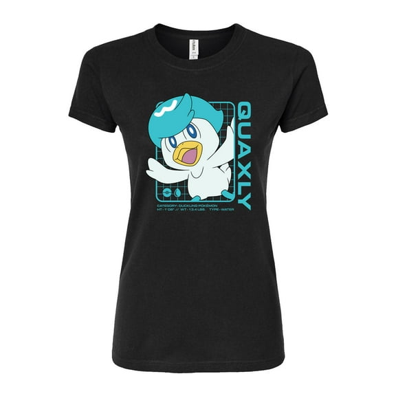 Pokémon - Quaxly Stats - Juniors Fitted Graphic T-Shirt