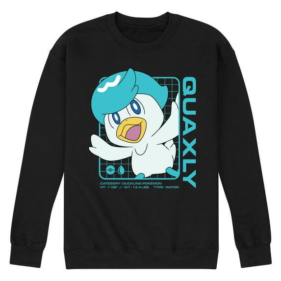 Pokémon - Quaxly Stats - Men's Crew Neck Fleece Pullover