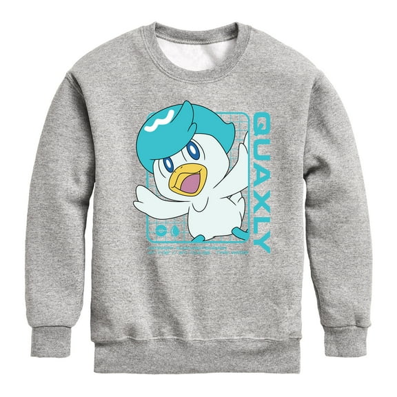 Pokémon - Quaxly Stats - Youth Crewneck Fleece Sweatshirt