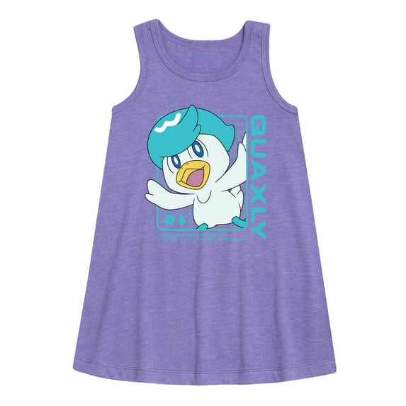 Pokémon - Quaxly Stats - Youth Girls A-line Dress