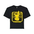 thumbnail image 1 of Pokémon - Retro Pikachu Art - Juniors Cropped Cotton Blend T-Shirt, 1 of 5