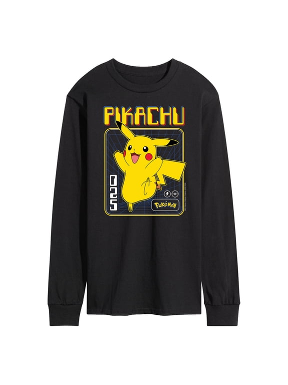 - Retro Pikachu Men's Long Sleeve Graphic T-Shirt
