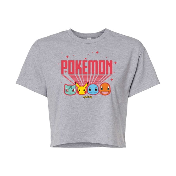 Pokémon - Retro Pokémon - Juniors Cropped Cotton Blend T-Shirt