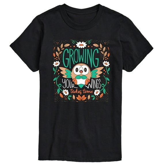 Pokémon - Rowlet Growing Your Wings Takes Time - Men's Short Sleeve Graphic T-Shirt