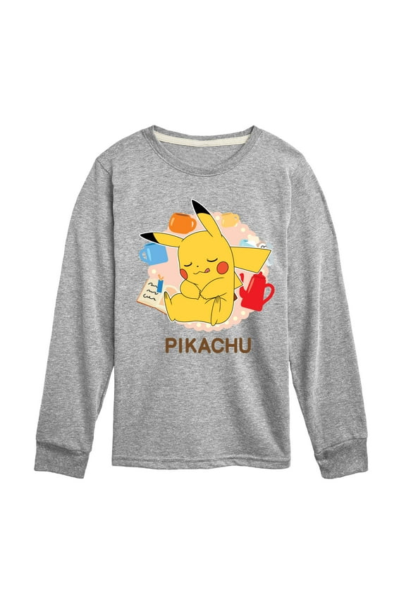 Pokémon - Sleeping Pikachu - Toddler And Youth Long Sleeve Graphic T-Shirt