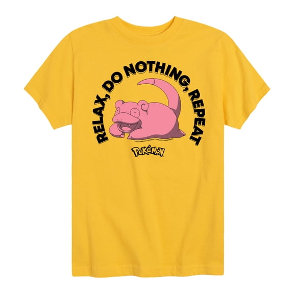 Pokémon - Slowpoke Relax Do Nothing Repeat - Youth Short Sleeve Graphic T- Shirt