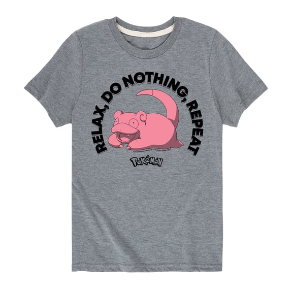 Pokémon - Slowpoke Relax Do Nothing Repeat - Youth Short Sleeve Graphic T- Shirt