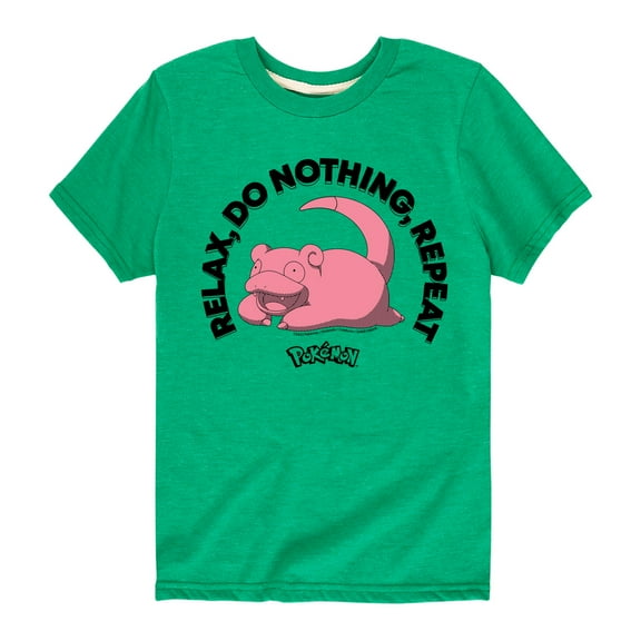 Pokémon - Slowpoke Relax Do Nothing Repeat - Youth Short Sleeve Graphic T- Shirt