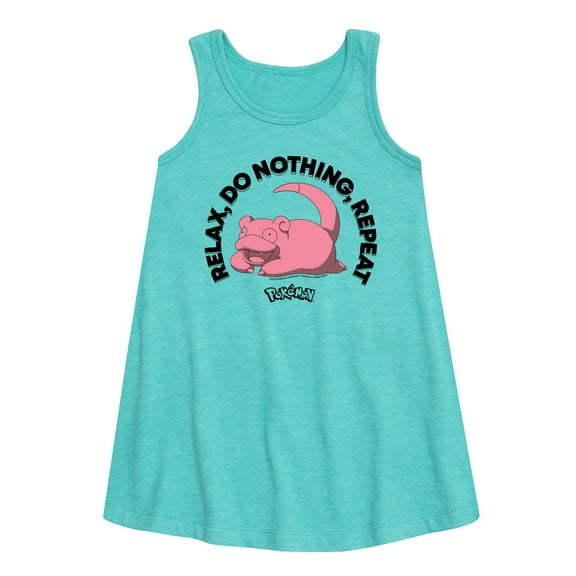 Pokémon - Slowpoke Relax Repeat - Youth Girls A-line Dress
