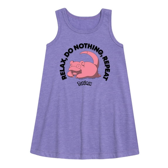 Pokémon - Slowpoke Relax Repeat - Youth Girls A-line Dress