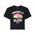 thumbnail image 1 of Pokémon - Slowpoke Taking It Slow - Juniors Cropped Cotton Blend T-Shirt, 1 of 5