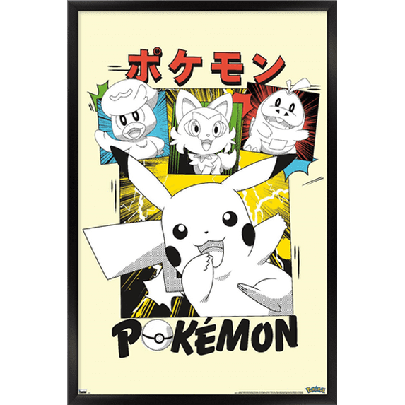 Pokémon - Smiles Anime Wall Poster, 22.375" x 34" Framed