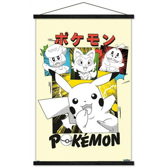 Pokémon - Smiles Anime Wall Poster with Magnetic Frame, 22.375" x 34"