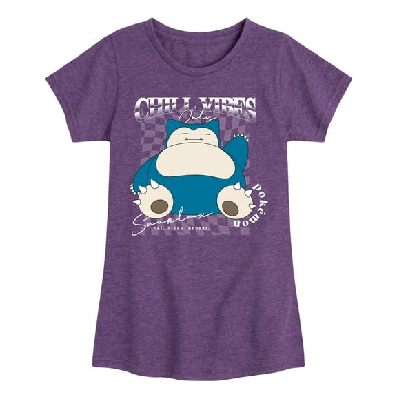 Pokémon - Snorlax Chill Vibes -Youth Girls Short Sleeve T-Shirt