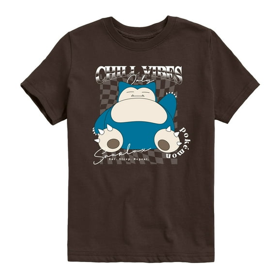 Pokemon - Snorlax Chill Vibes - Youth Boys Short Sleeve Graphic T-Shirt