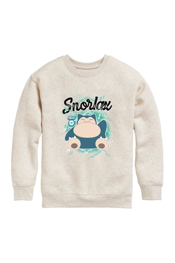 Pokémon - Snorlax Graffiti - Youth Boys Crew Fleece Sweatshirt
