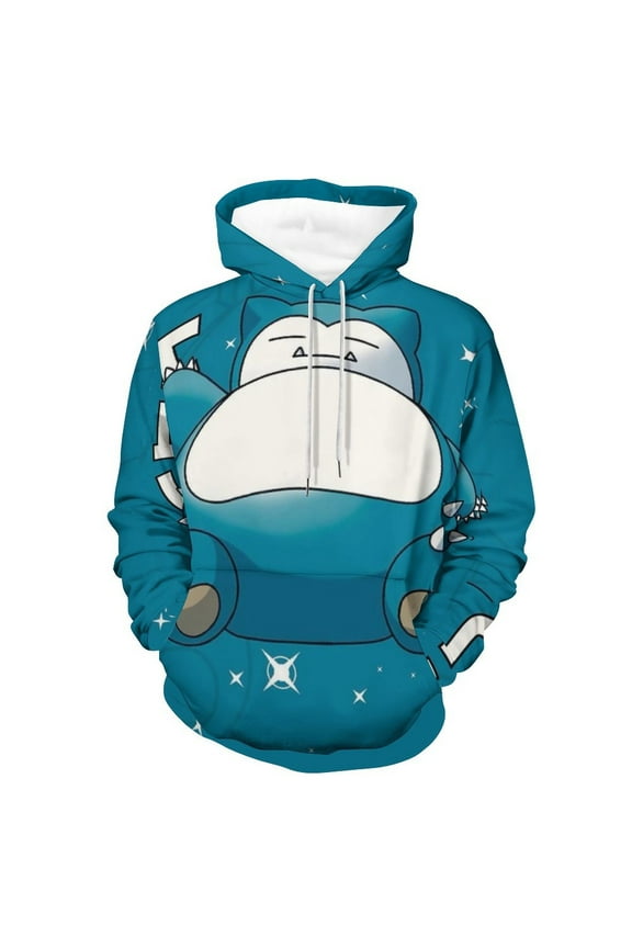 Pokémon Snorlax Sweatshirts for Men and Women,Pullover Hoodie Loose Fit Ultra Soft Hooded Sweatshirt With Pockets,L