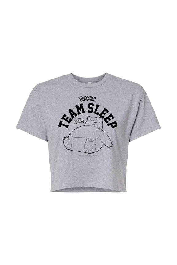 Pokémon - Snorlax Team Sleep - Juniors Cropped Cotton Blend T-Shirt